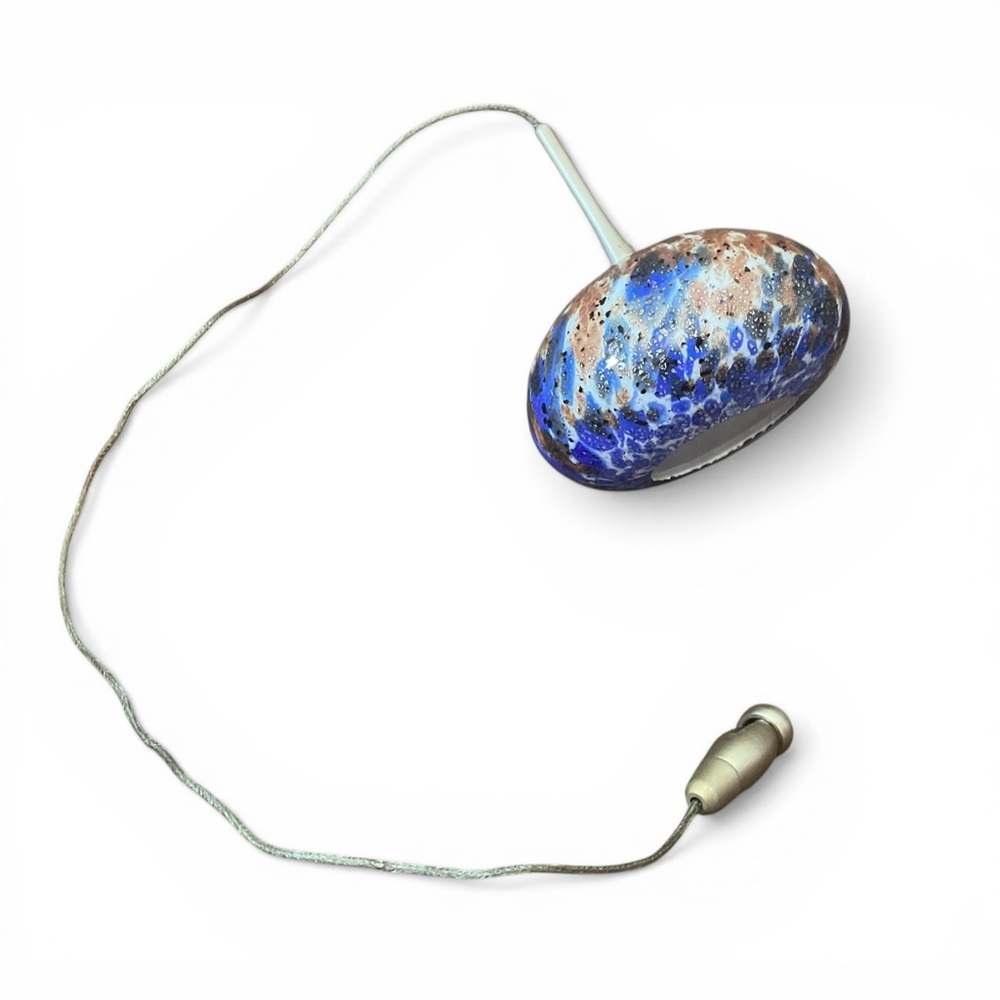 32-1/2” Art Glass Swag Pendant Light – Colorful Hand-Blown Hanging Light
